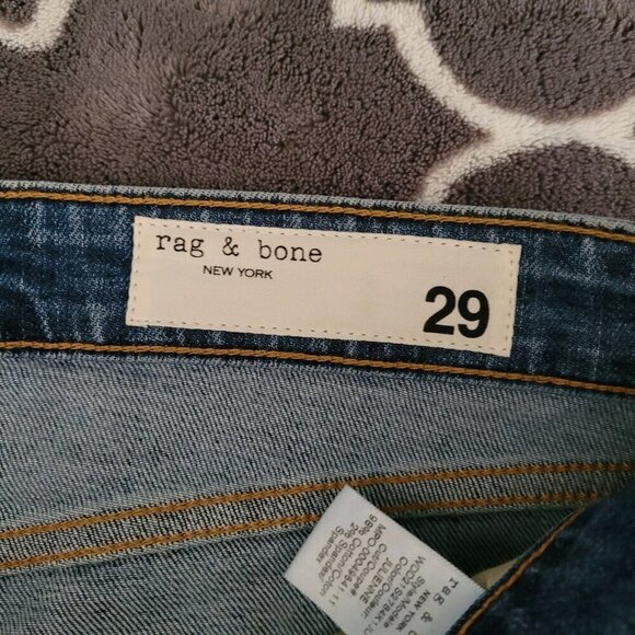 RAG & BONE Nina High Rise Ankle Flare Jeans Size 29 Blue Side Slit Stretchy Euc - Picture 4 of 10